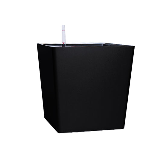 Ghiveci inteligent H28.5x27.5x27.5 cm RobertoRossi Cube negru lucios