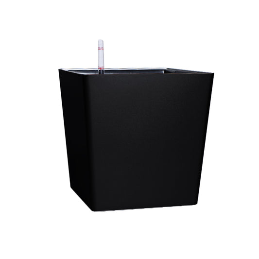 Ghiveci inteligent H28.5x27.5x27.5 cm RobertoRossi Cube negru lucios