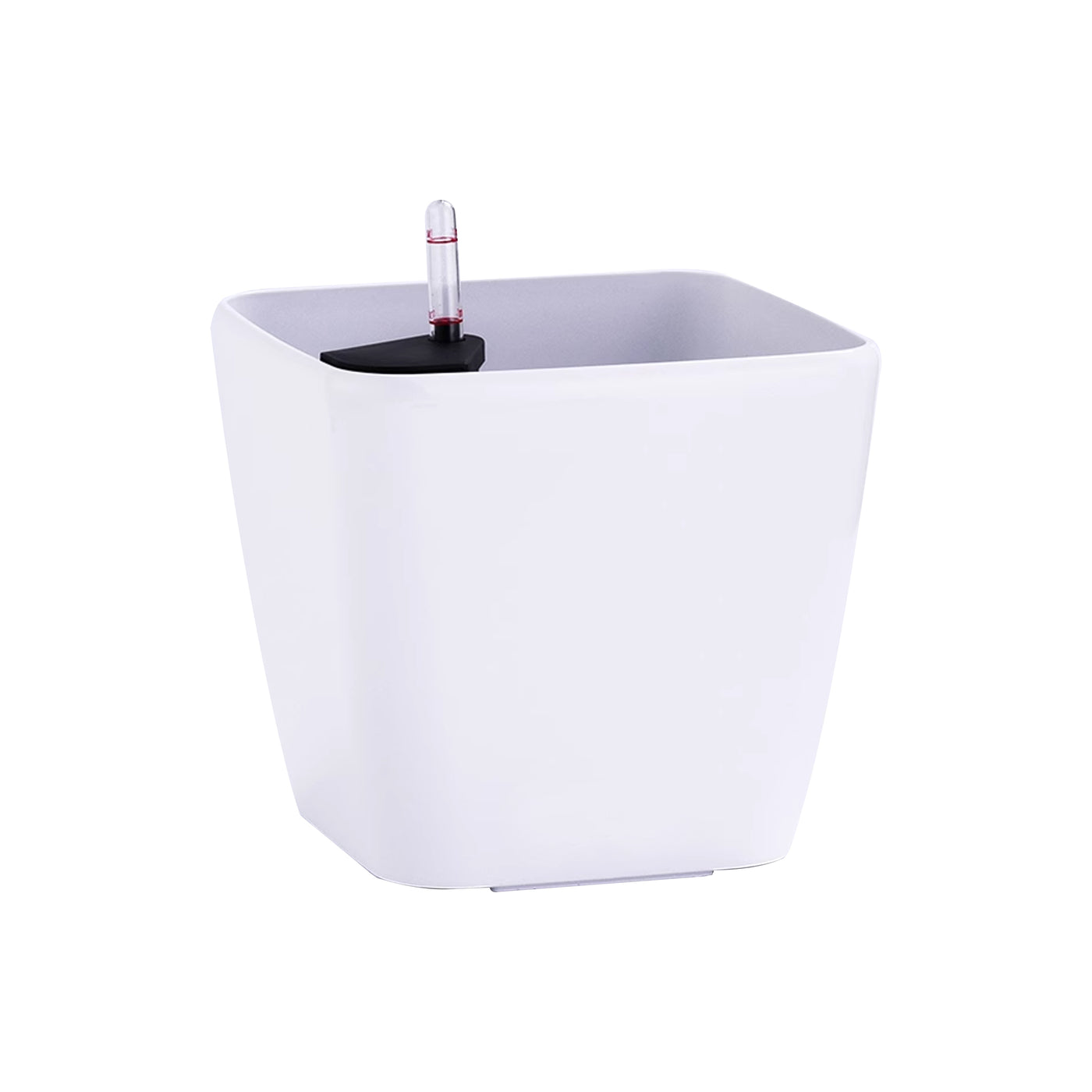 Ghiveci inteligent H31x32x32 cm RobertoRossi Quadro alb lucios