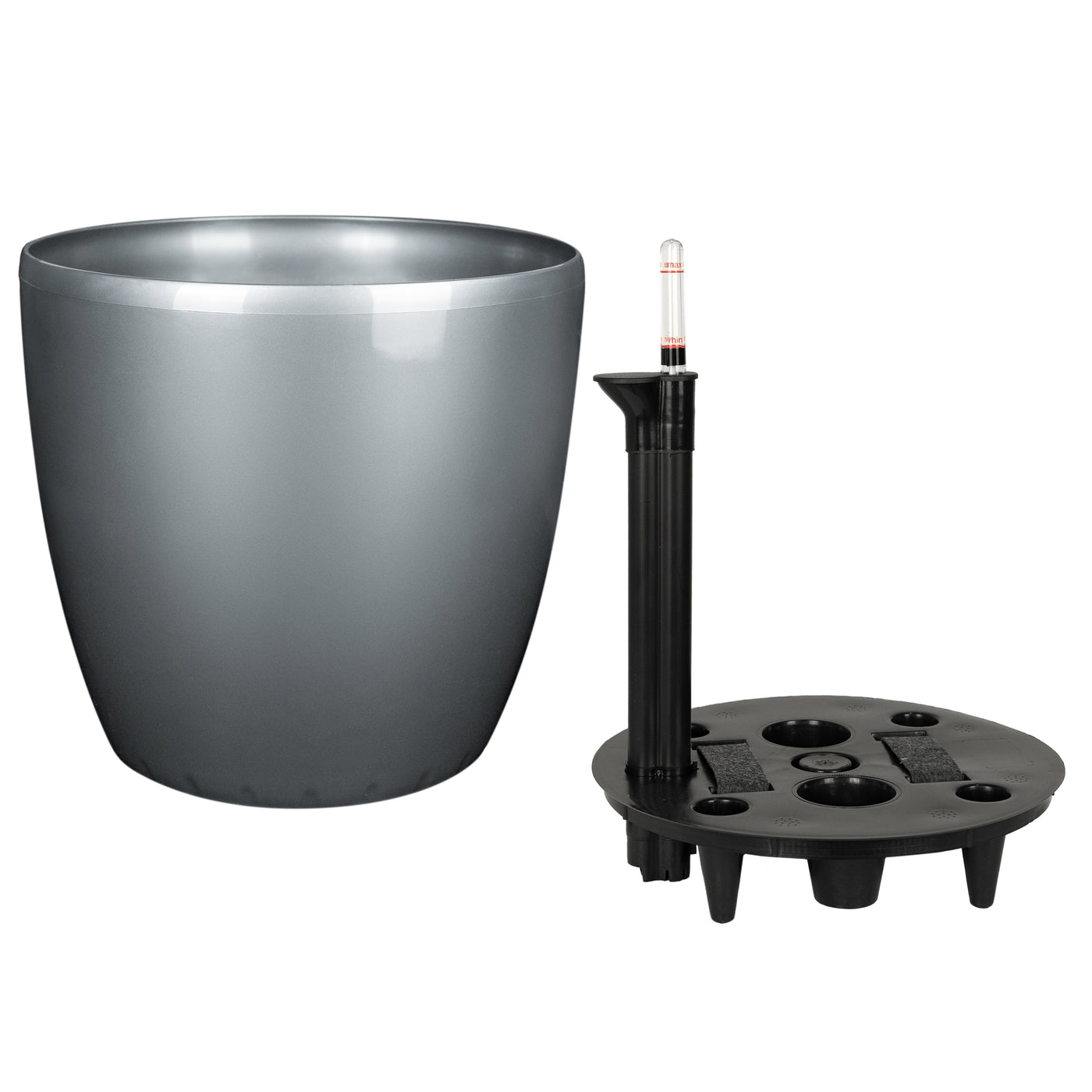 Ghiveci inteligent H32xD35 cm cu set complet udare Classico antracit metal lucios