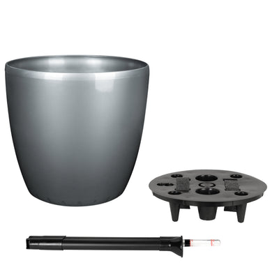 Ghiveci inteligent H32xD35 cm cu set complet udare Classico antracit metal lucios