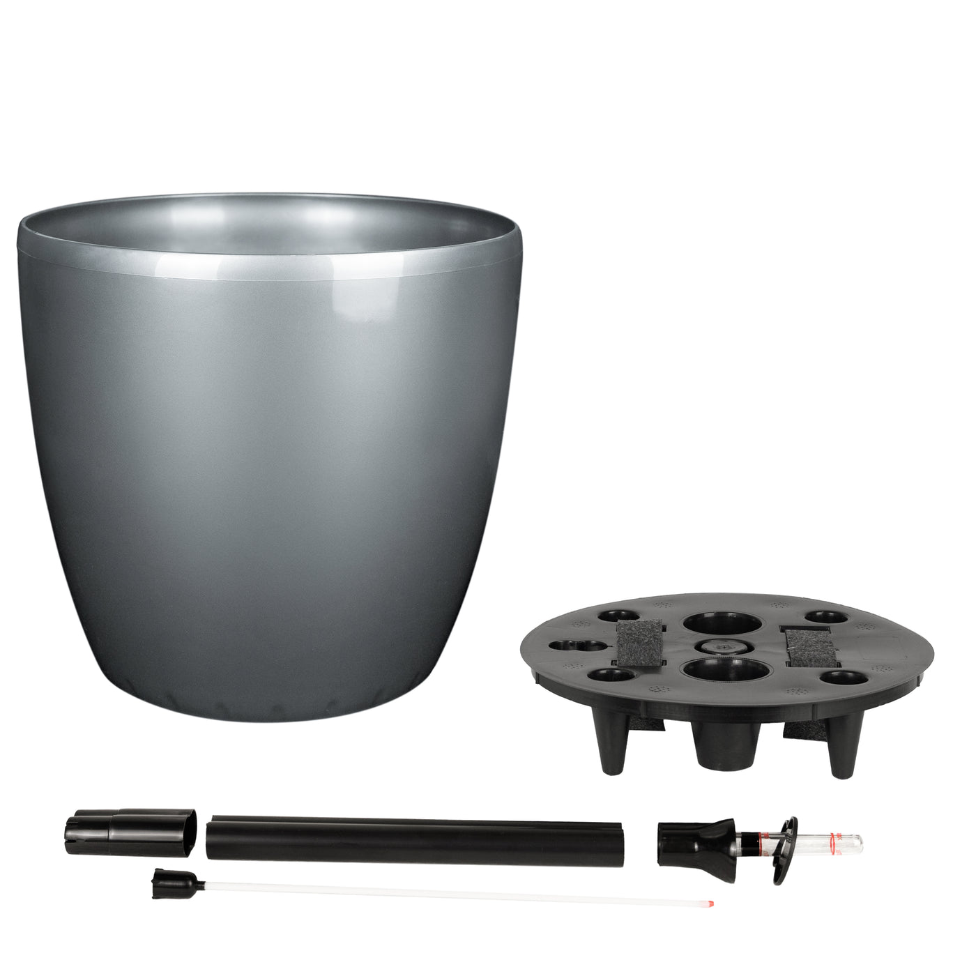 Ghiveci inteligent H32xD35 cm cu set complet udare Classico antracit metal lucios