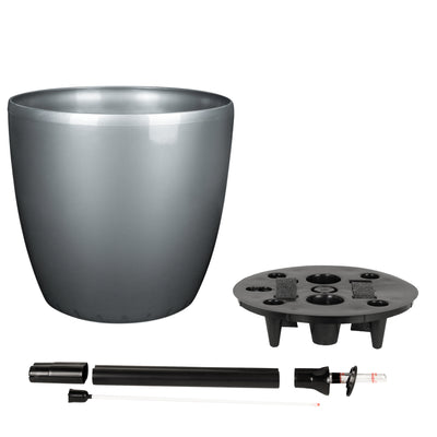 Ghiveci inteligent H32xD35 cm cu set complet udare Classico antracit metal lucios