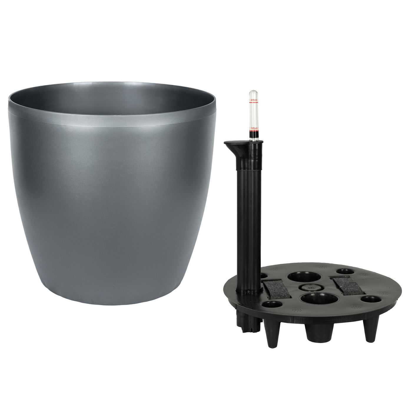 Ghiveci inteligent H32xD35 cm cu set complet udare Classico cu set complet udare. antracit metal mat