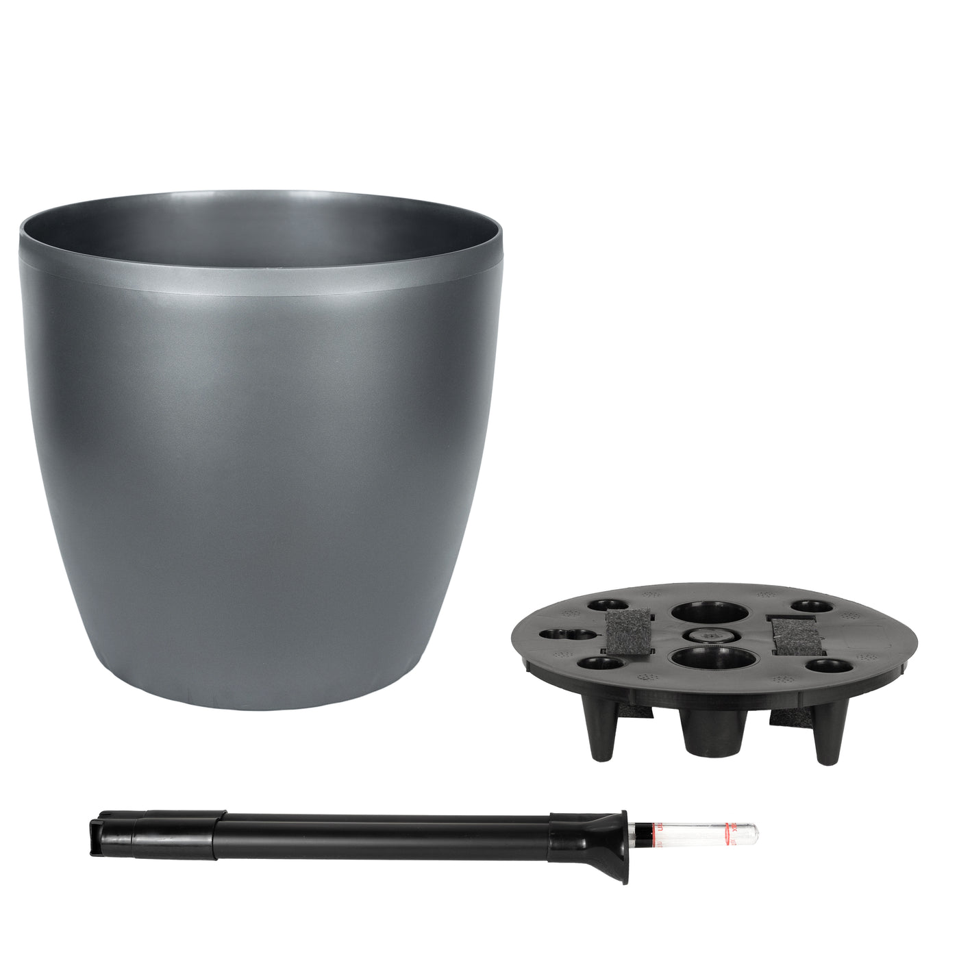 Ghiveci inteligent H32xD35 cm cu set complet udare Classico cu set complet udare. antracit metal mat