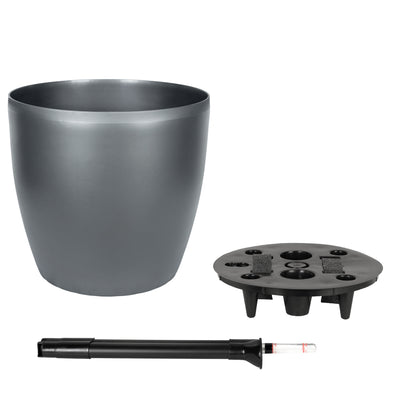 Ghiveci inteligent H32xD35 cm cu set complet udare Classico cu set complet udare. antracit metal mat