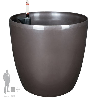 Ghiveci inteligent H32xD35 cm cu set complet udare Classico maro ruginiu lucios