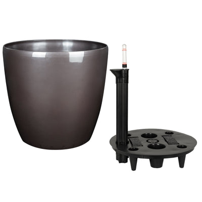 Ghiveci inteligent H32xD35 cm cu set complet udare Classico maro ruginiu lucios