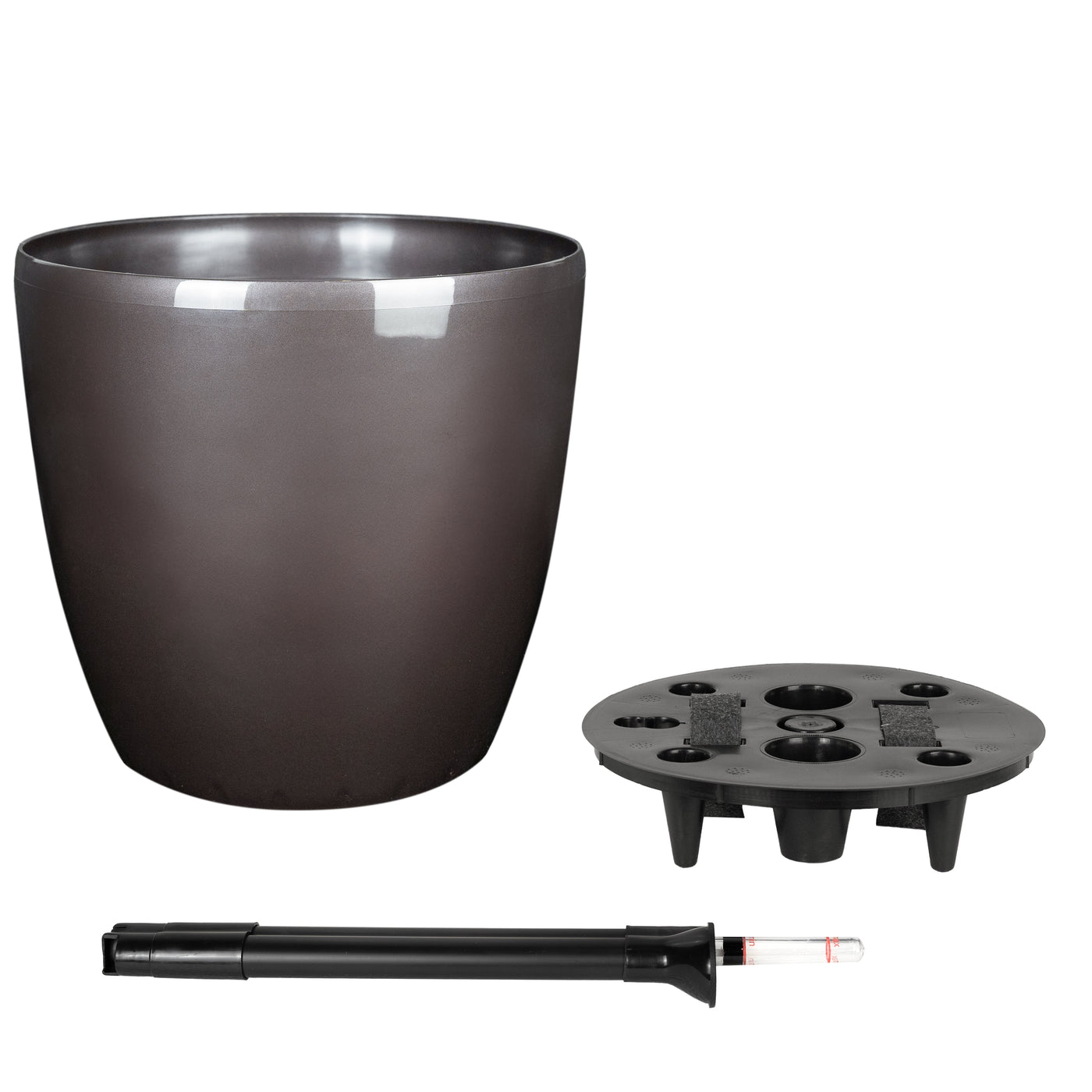 Ghiveci inteligent H32xD35 cm cu set complet udare Classico maro ruginiu lucios