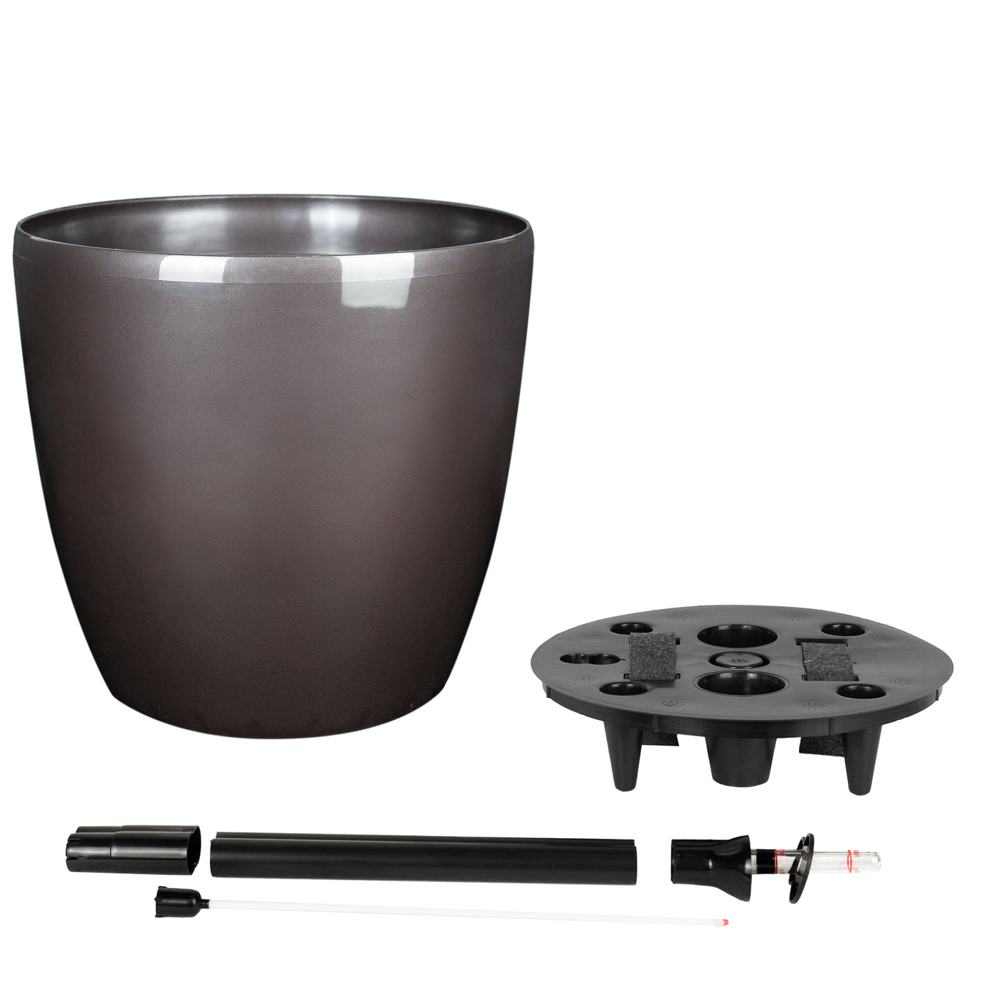 Ghiveci inteligent H32xD35 cm cu set complet udare Classico maro ruginiu lucios