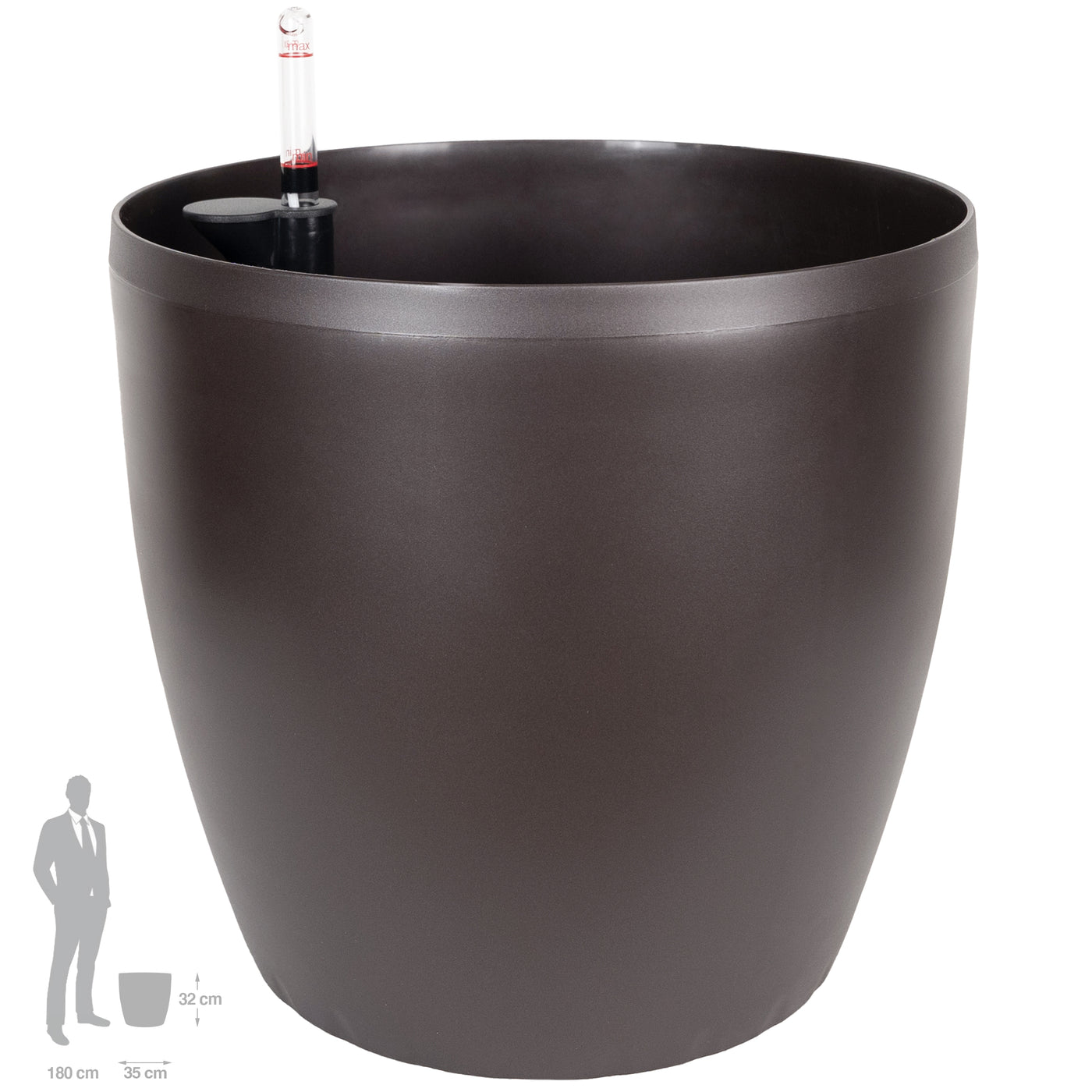 Ghiveci inteligent H32xD35 cm cu set complet udare Classico maro ruginiu mat