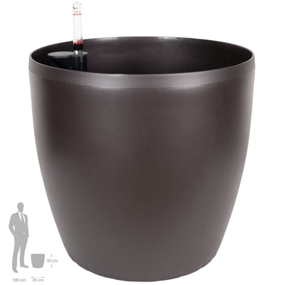 Ghiveci inteligent H32xD35 cm cu set complet udare Classico maro ruginiu mat