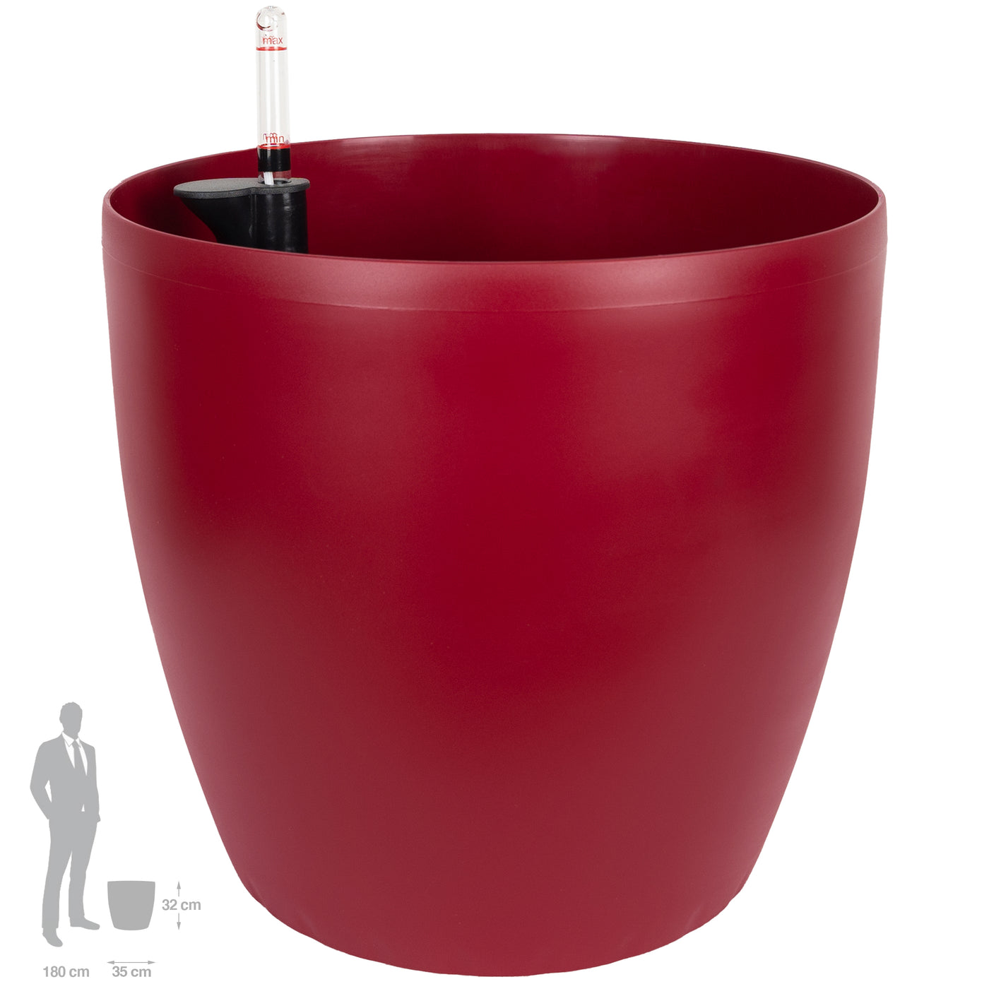 Ghiveci inteligent H32xD35 cm cu set complet udare Classico rosu mat