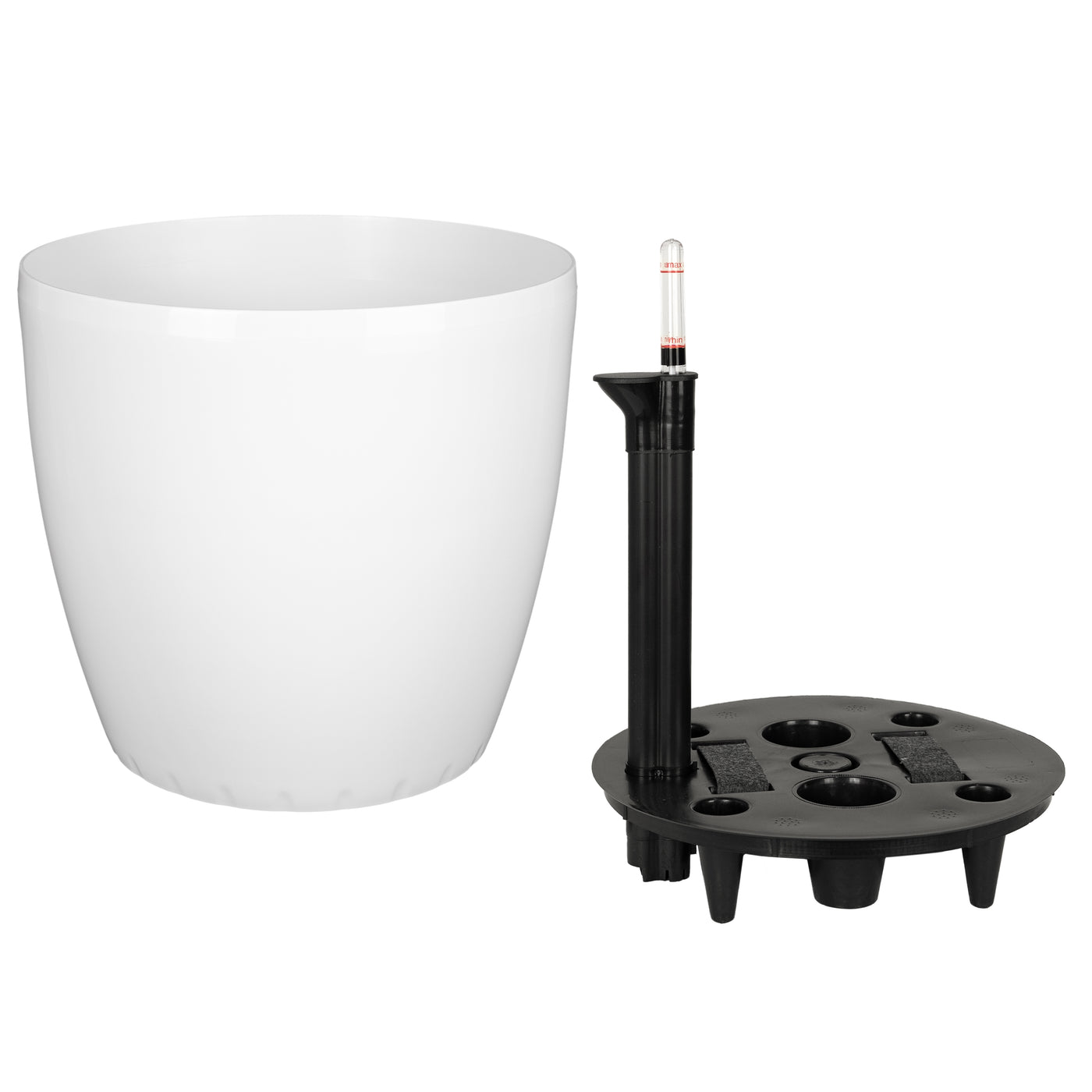 Ghiveci inteligent H32xD35 cm cu set complet udare si roti Classico alb lucios