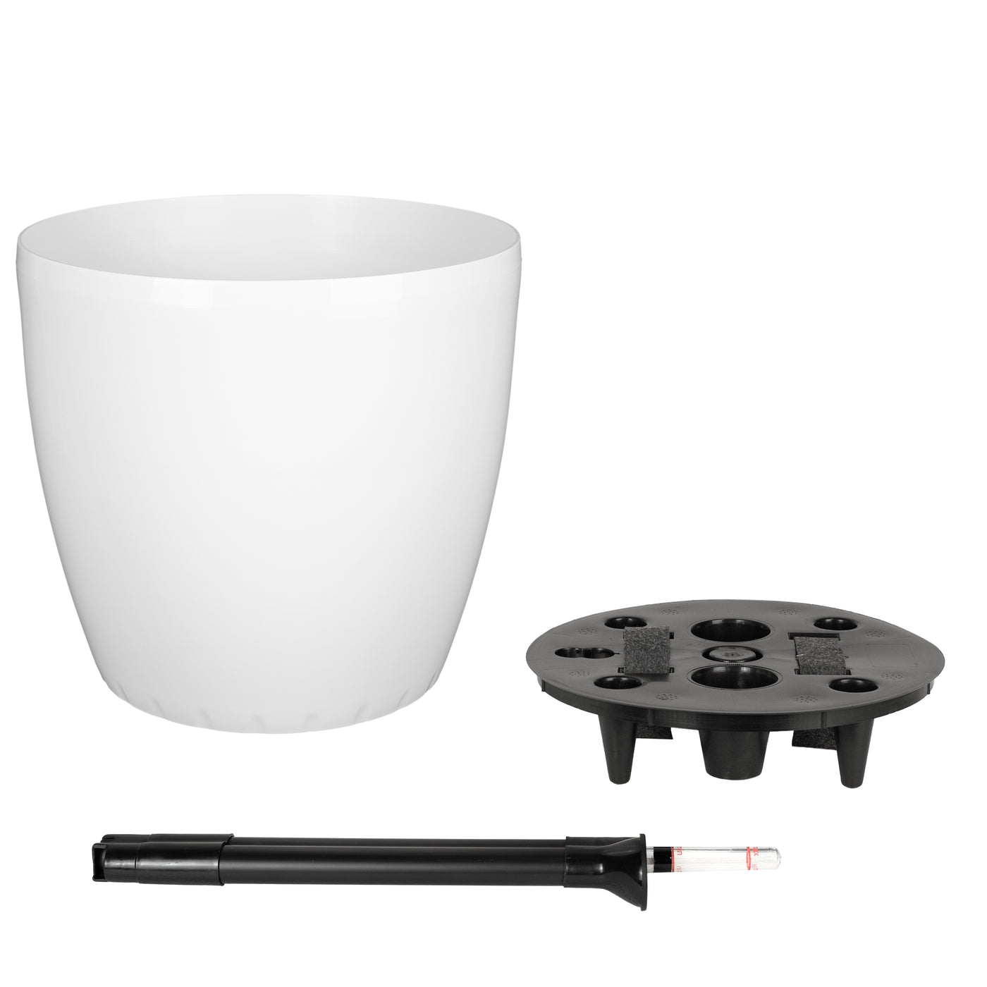 Ghiveci inteligent H32xD35 cm cu set complet udare si roti Classico alb lucios