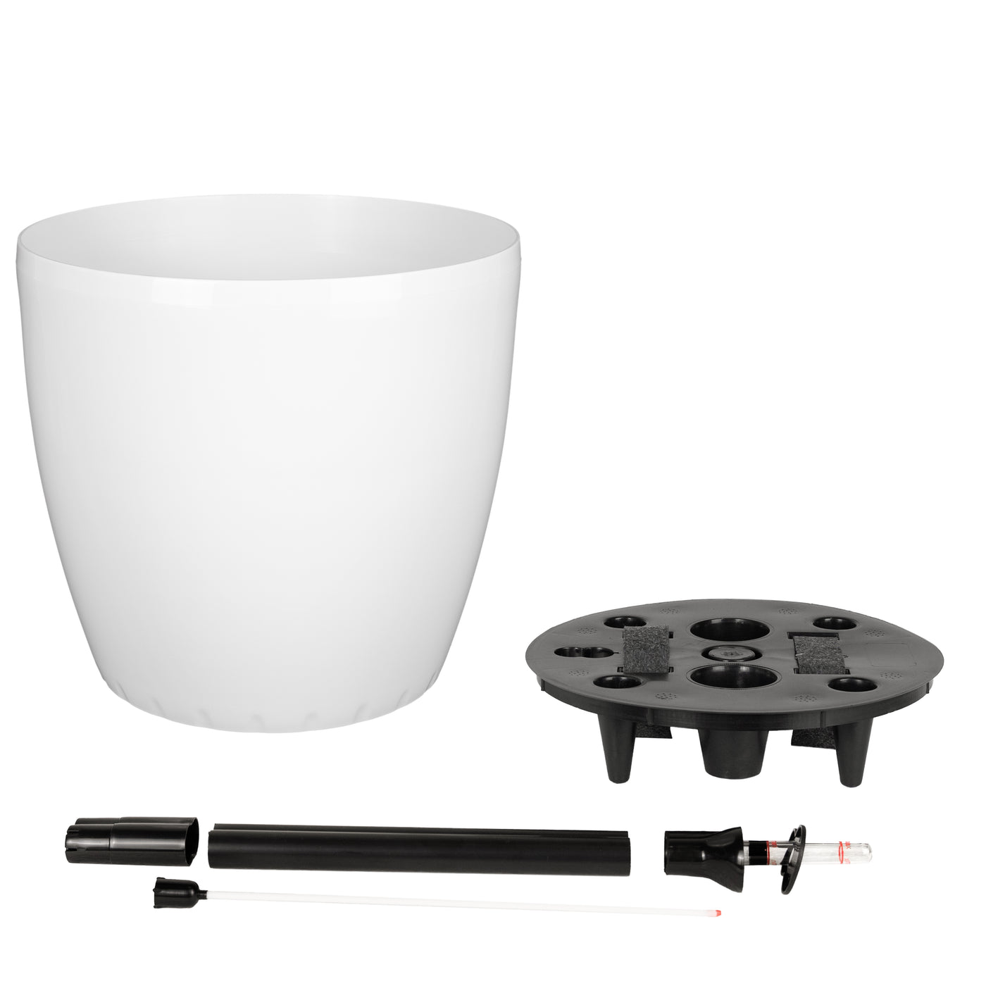 Ghiveci inteligent H32xD35 cm cu set complet udare si roti Classico alb lucios