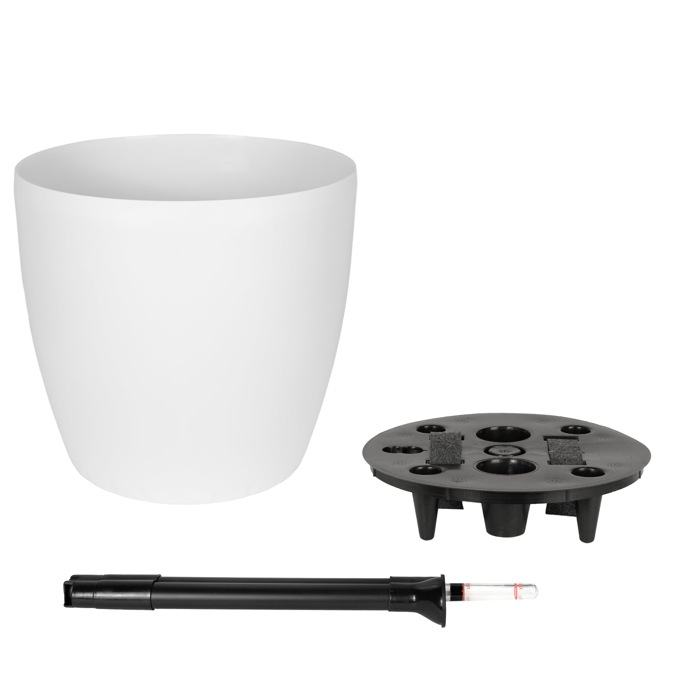 Ghiveci inteligent H32xD35 cm cu set complet udare si roti Classico alb mat