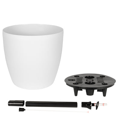 Ghiveci inteligent H32xD35 cm cu set complet udare si roti Classico alb mat