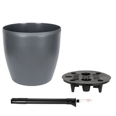 Ghiveci inteligent H32xD35 cm cu set complet udare si roti Classico antracit mat