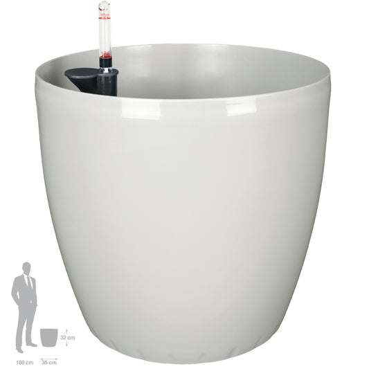 Ghiveci inteligent H32xD35 cm cu set complet udare si roti Classico gri silk