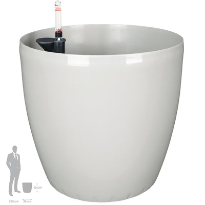 Ghiveci inteligent H32xD35 cm cu set complet udare si roti Classico gri silk