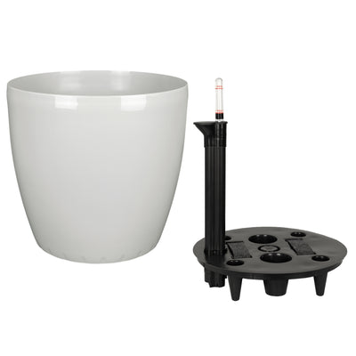 Ghiveci inteligent H32xD35 cm cu set complet udare si roti Classico gri silk