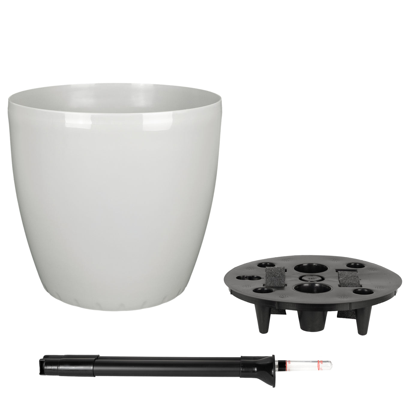 Ghiveci inteligent H32xD35 cm cu set complet udare si roti Classico gri silk