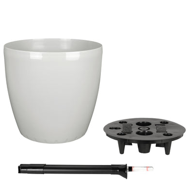 Ghiveci inteligent H32xD35 cm cu set complet udare si roti Classico gri silk