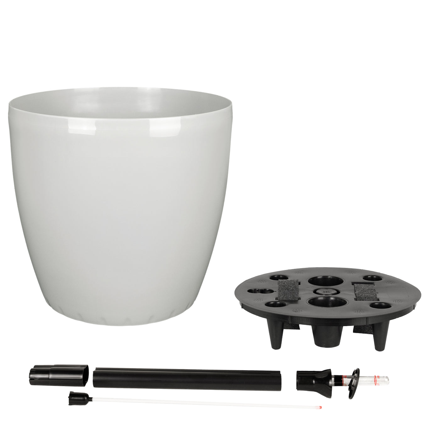 Ghiveci inteligent H32xD35 cm cu set complet udare si roti Classico gri silk