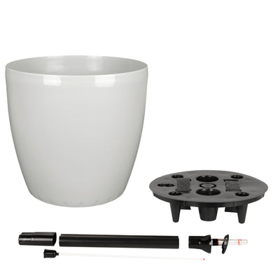 Ghiveci inteligent H32xD35 cm cu set complet udare si roti Classico gri silk