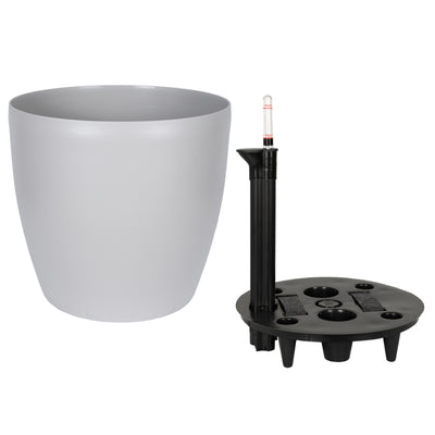 Ghiveci inteligent H32xD35 cm cu set complet udare si roti Classico gri silk mat