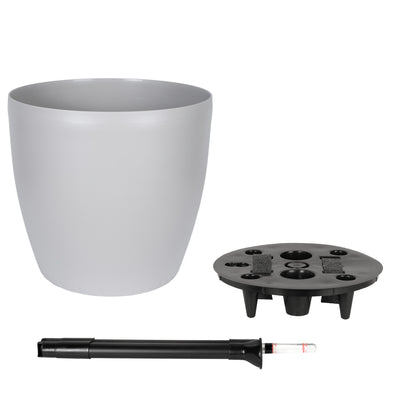 Ghiveci inteligent H32xD35 cm cu set complet udare si roti Classico gri silk mat