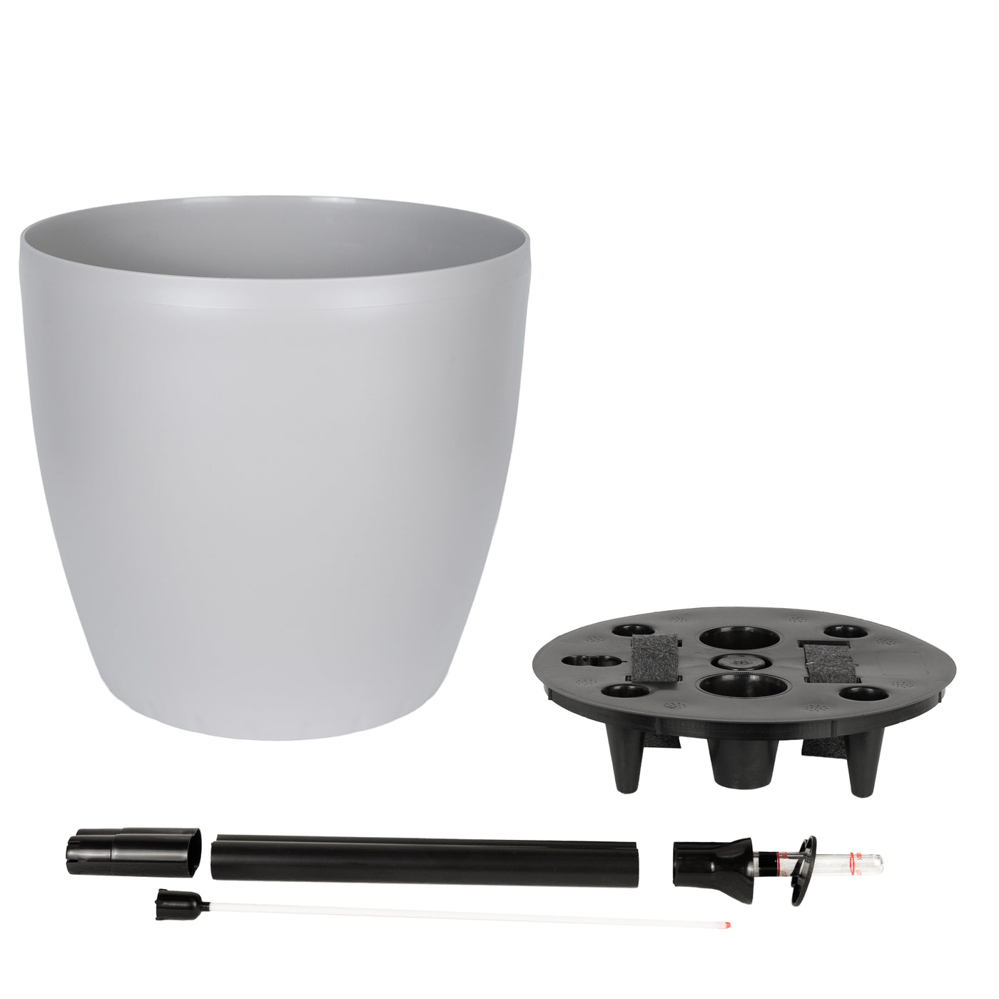Ghiveci inteligent H32xD35 cm cu set complet udare si roti Classico gri silk mat