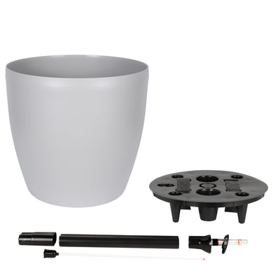 Ghiveci inteligent H32xD35 cm cu set complet udare si roti Classico gri silk mat