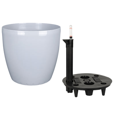 Ghiveci inteligent H32xD35 cm cu set complet udare si roti Classico gri urban lucios