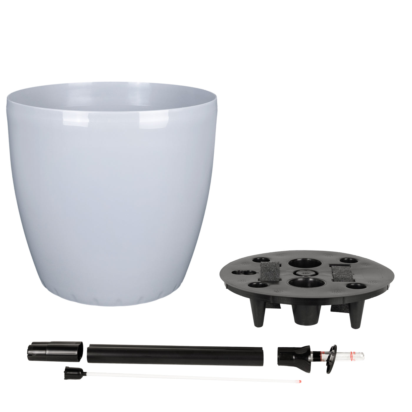 Ghiveci inteligent H32xD35 cm cu set complet udare si roti Classico gri urban lucios