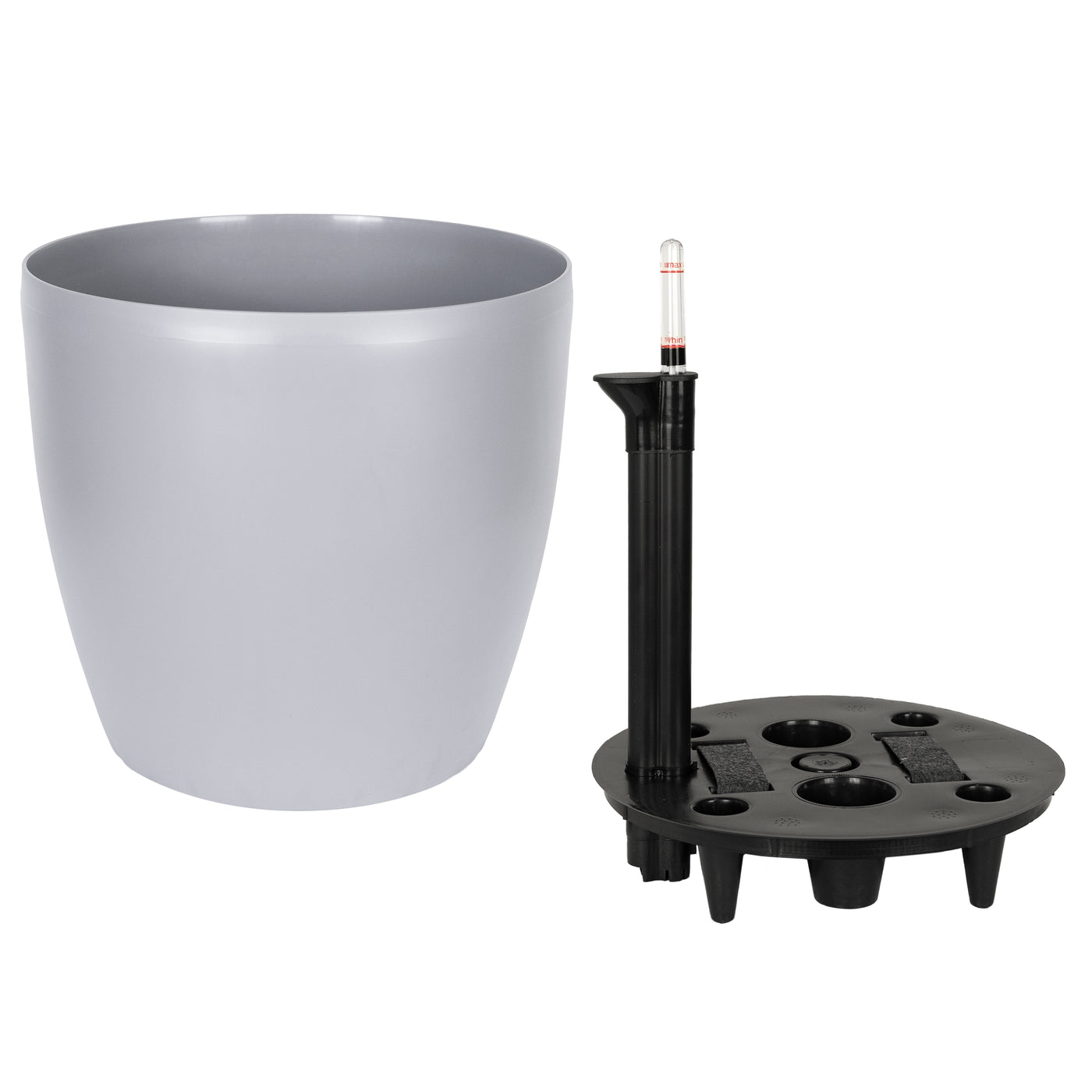 Ghiveci inteligent H32xD35 cm cu set complet udare si roti Classico gri urban mat