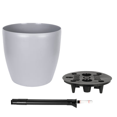 Ghiveci inteligent H32xD35 cm cu set complet udare si roti Classico gri urban mat