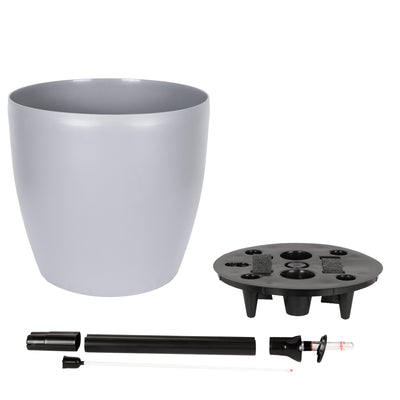 Ghiveci inteligent H32xD35 cm cu set complet udare si roti Classico gri urban mat