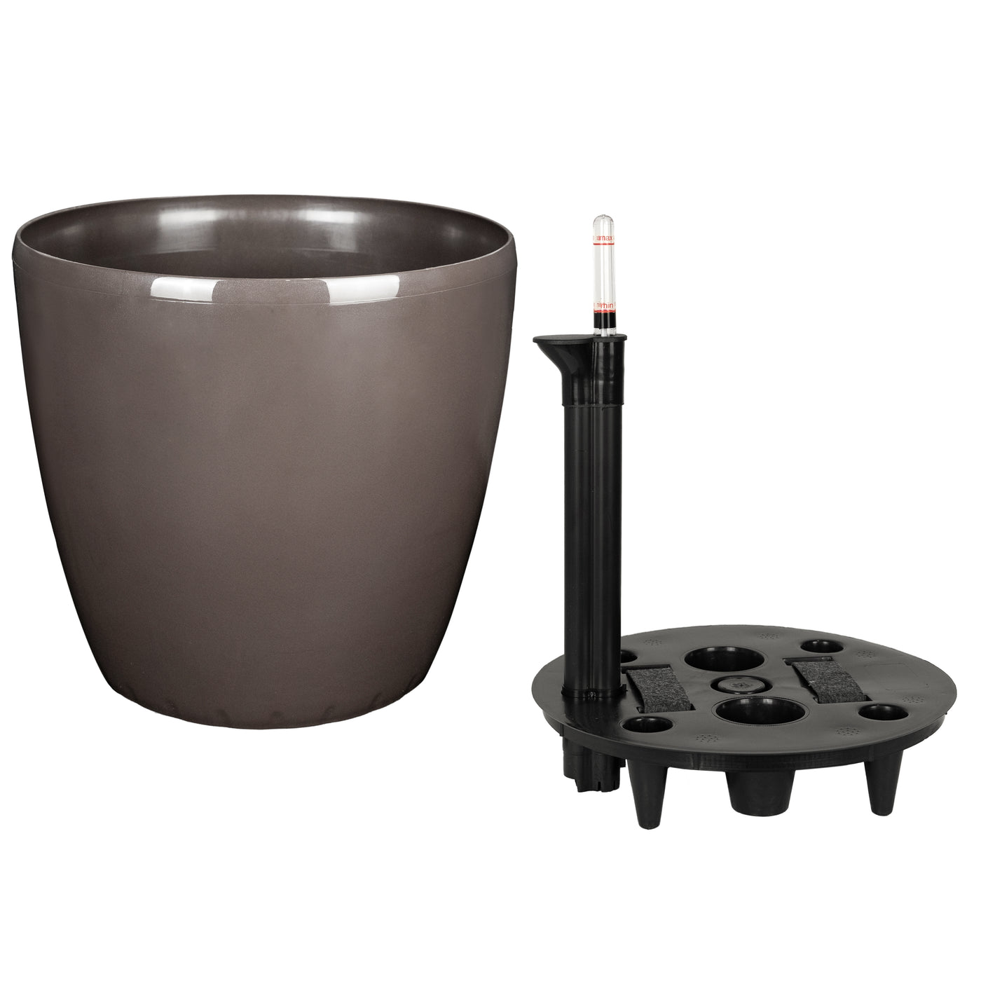 Ghiveci inteligent H32xD35 cm cu set complet udare si roti Classico maro lucios