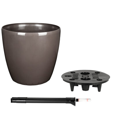 Ghiveci inteligent H32xD35 cm cu set complet udare si roti Classico maro lucios