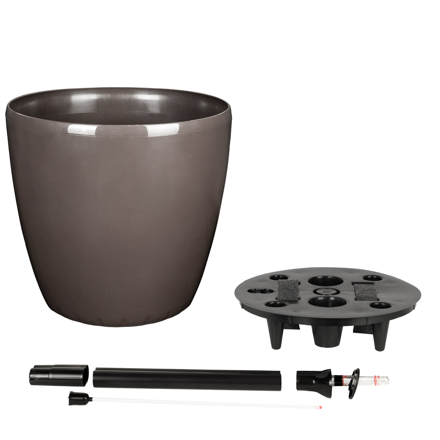 Ghiveci inteligent H32xD35 cm cu set complet udare si roti Classico maro lucios