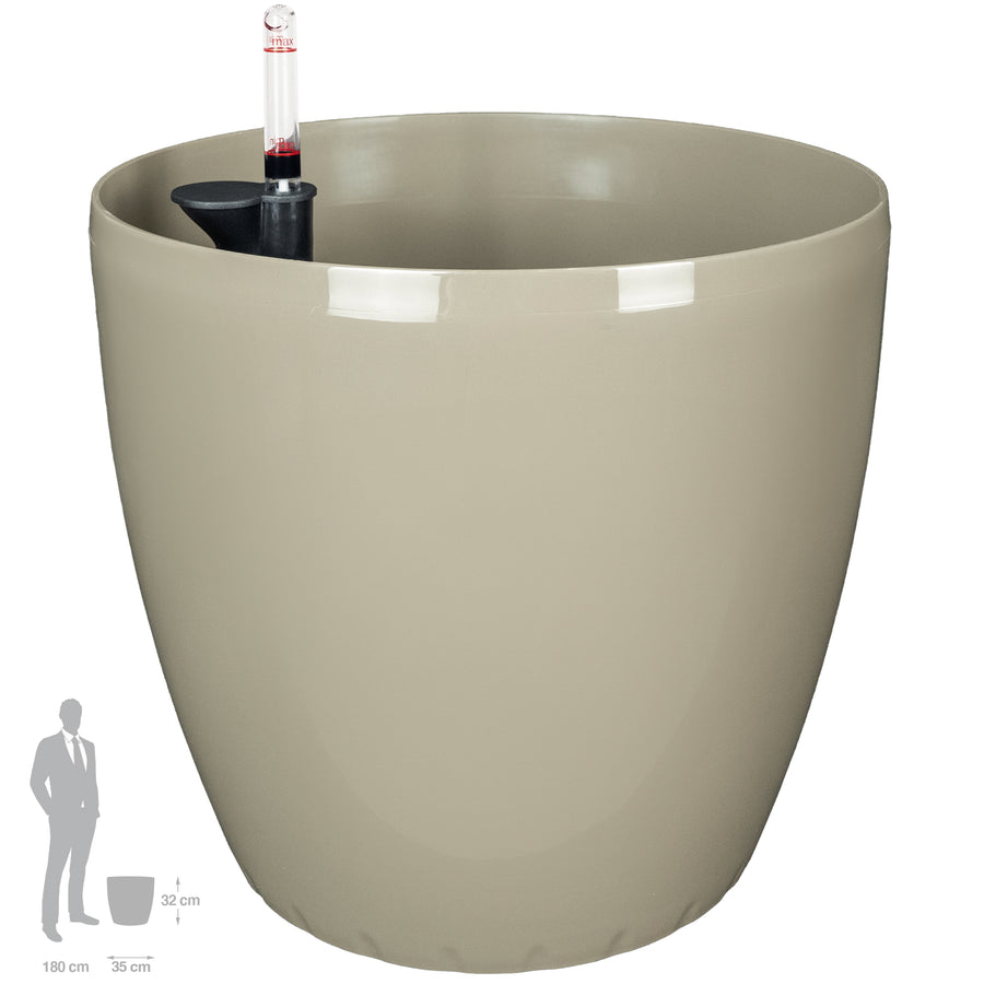 Ghiveci inteligent H32xD35 cm cu set complet udare si roti Classico maro spicy lucios