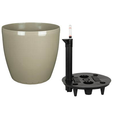 Ghiveci inteligent H32xD35 cm cu set complet udare si roti Classico maro spicy lucios