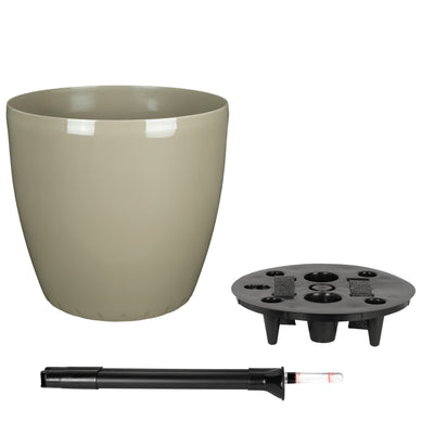 Ghiveci inteligent H32xD35 cm cu set complet udare si roti Classico maro spicy lucios