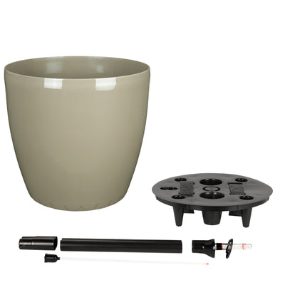 Ghiveci inteligent H32xD35 cm cu set complet udare si roti Classico maro spicy lucios