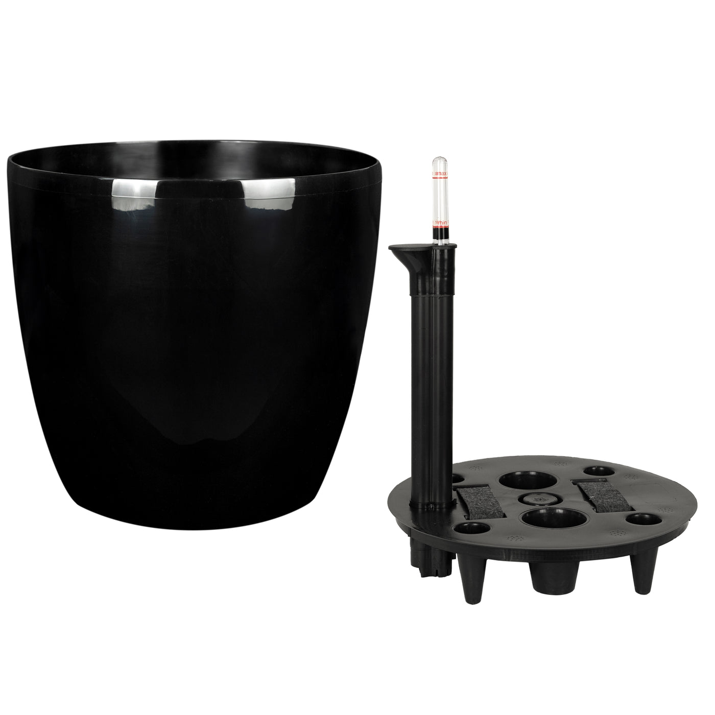 Ghiveci inteligent H32xD35 cm cu set complet udare si roti Classico negru lucios