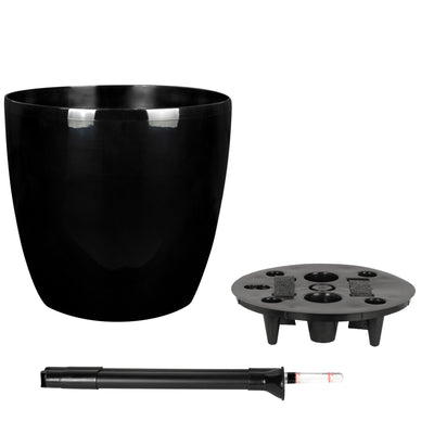 Ghiveci inteligent H32xD35 cm cu set complet udare si roti Classico negru lucios