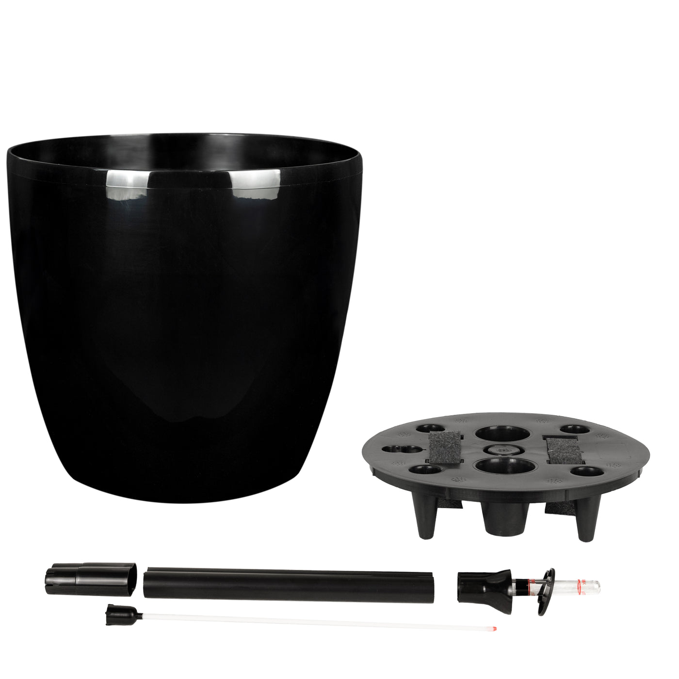 Ghiveci inteligent H32xD35 cm cu set complet udare si roti Classico negru lucios