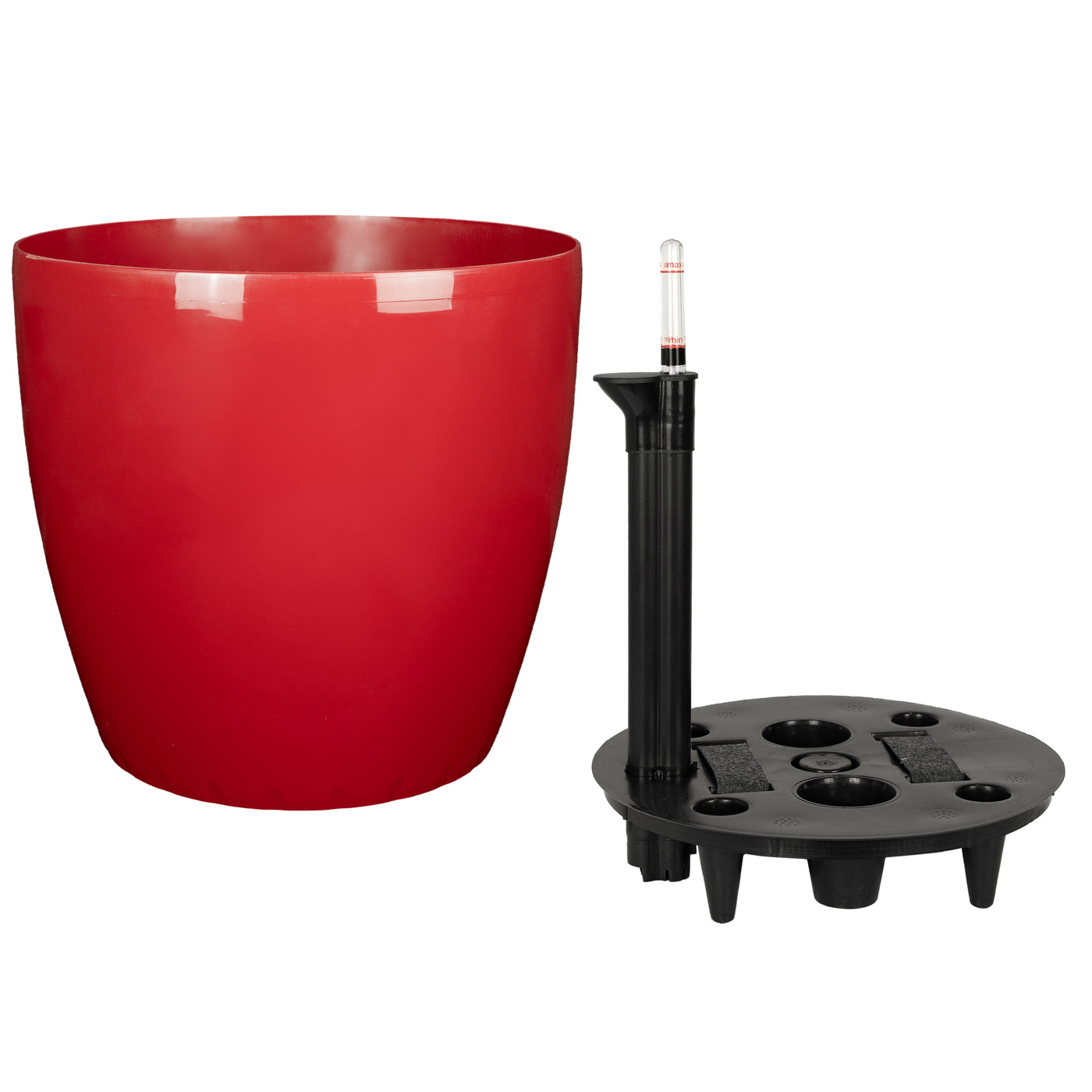 Ghiveci inteligent H32xD35 cm cu set complet udare si roti Classico rosu intens lucios